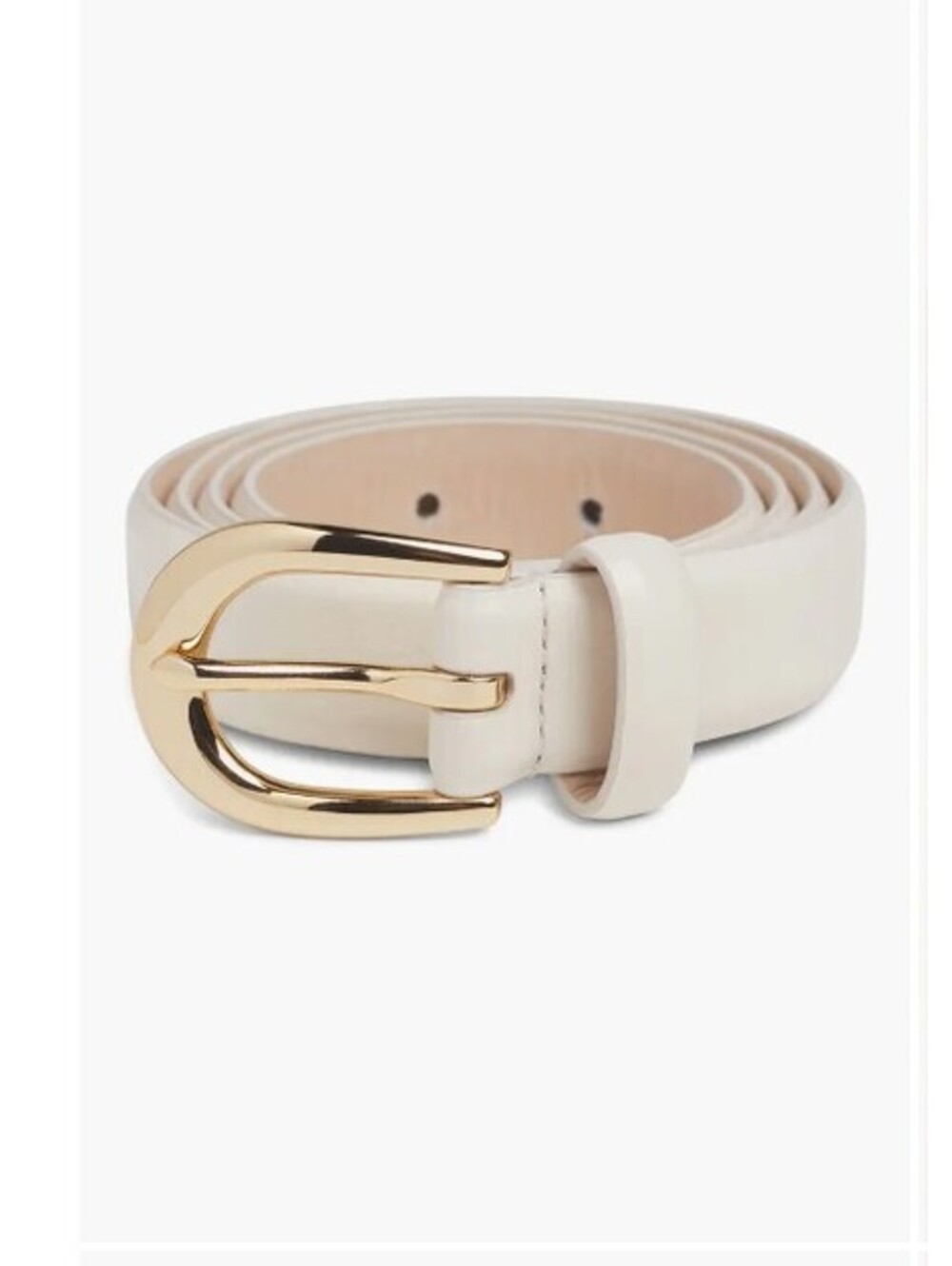 NWT Favorite Daughter cream soft leather belt w/gold accents/dust bag retail $98